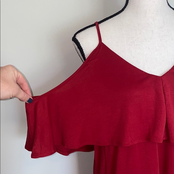 NEW with Tags 🏷| Red Ruffle Detail Cocktail Dress - Picture 2 of 7